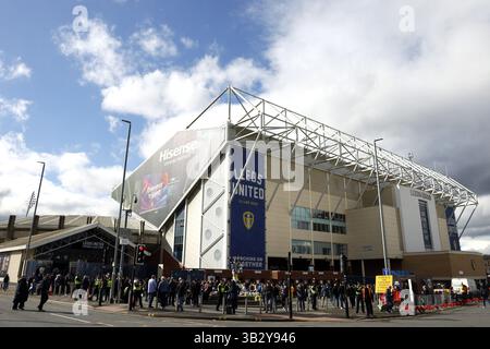 Aktenfoto vom 17.03.2024 von Elland Road, Leeds. Leeds hat Bilder ihrer Pläne zur Stadionumgestaltung vorgestellt, die die Kapazität auf 56.500 erhöhen werden. Bilddatum: Sonntag, 17. März 2024. Ausgabedatum: Montag, 28. April 2025. Stockfoto