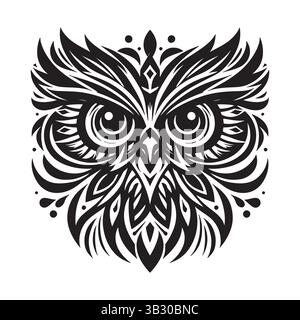 Eulen-Silhouette Vektor-Kunst-Illustration – Wildlife Graphic Design Stock Vektor