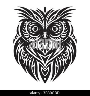 Eulen-Silhouette Vektor-Kunst-Illustration – Wildlife Graphic Design Stock Vektor