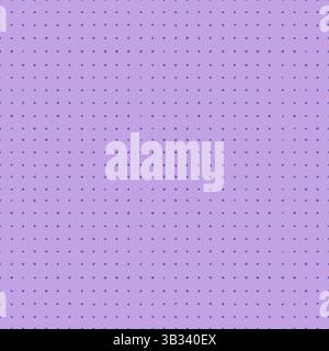 Punktmuster mit gleichmäßig abgesetzten winzigen Punkten in dunklem Lila auf weichem Fliederhintergrund. Nahtlose Gitterstruktur mit Notizbuch- oder Papieranmut Stock Vektor