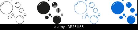 Blasenkreislinie Und Symbolsatz Volumenkörper. Air And Water Bubble Symbol Kollektion. Abbildung Des Isolierten Vektors Stock Vektor
