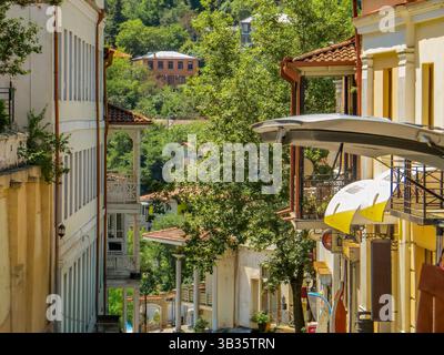 Blick auf die Altstadt von Sighnaghi (Signagi) in der Region Kakheti, Georgien Stockfoto