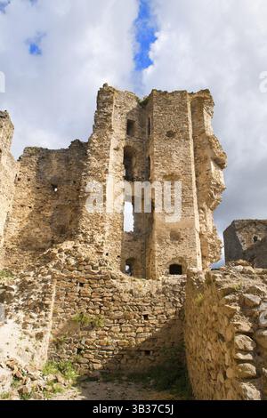 Ruine Saissac in Französisch languedoc Stockfoto