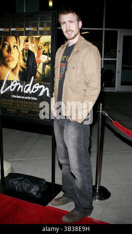 HOLLYWOOD, CA - 6. Februar 2006: Chris Evans bei der Los-Angeles-Premiere von "London" im Arclight Kinos in Hollywood, USA am 6. Februar 2006 statt. Stockfoto