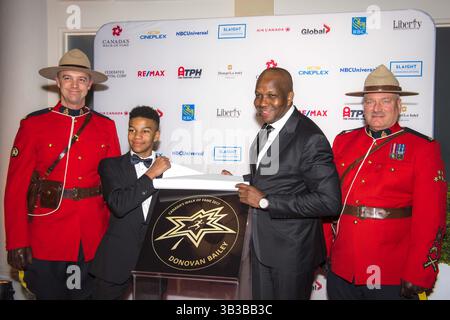 15. November 2017 – Toronto, Ontario, Kanada – Donovan Bailey nimmt am 15. November 2017 am 2017 Canada's Walk of Fame beim Liberty Grand in Toronto, Kanada Teil (Foto: © Angel Marchini via ZUMA Wire) Stockfoto