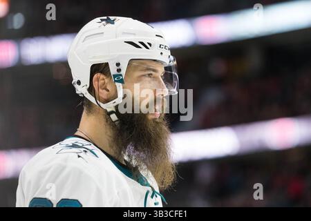 5. Januar 2018: Brent Burns, Verteidiger der San Jose Sharks (88) während des NHL-Spiels zwischen den San Jose Sharks und Ottawa Senators im Canadian Tire Centre in Ottawa, Kanada. Daniel Lea/CSM.(Kreditbild: &Copy; Daniel Lea/CSM via ZUMA Wire) Stockfoto