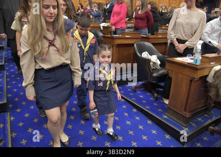 Boston, Ma, USA. April 2025. Armenier-Amerikaner und Freunde feiern den 110. Jahrestag des Völkermordes an den Armeniern durch die Türkei im Massachusetts State House. (Kreditbild: © Kenneth Martin/ZUMA Press Wire) NUR REDAKTIONELLE VERWENDUNG! Nicht für kommerzielle ZWECKE! Stockfoto