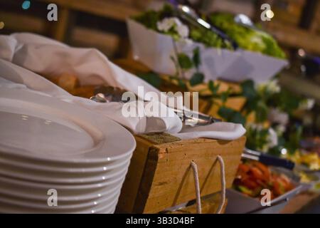Buffet bei einer Hochzeit Stockfoto