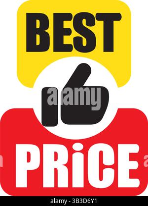 Aufkleber oder Banner zum besten Preis. Vektorsymbol für Sonderangebote und für Verkaufsförderung, Online-Shopping. Eps10-Vektorillustration Stock Vektor