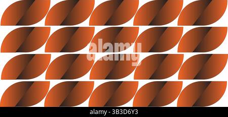 Moderner, geschwungener abstrakter Hintergrund – auffälliges orangefarbenes 3D-Muster mit minimaler futuristischer Textur Stock Vektor