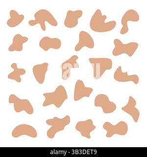 Abstraktes Blob Shape Vektor-Set – bunte organische Formen, moderne flüssige Elemente, Farbflecken und Tintenspritzer für Design, Branding und Dekoration Stock Vektor