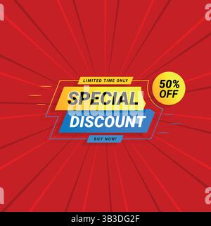 Sonderrabatt - Zeitlich Begrenztes Angebot! Sichern Sie Sich Jetzt 50 Rabatt! Stock Vektor