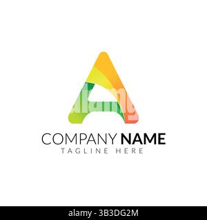 Ein Logo, Ein LOGO-DESIGN, ein moderner und farbenfroher Buchstabe Ein Logo-Design, Ein BUCHSTABE, ein ALPHABET, eine Ikone Stock Vektor