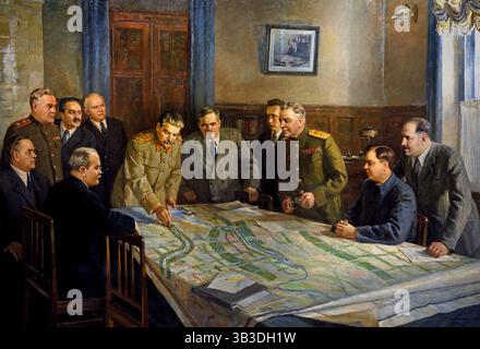 Joseph Stalin - Stalin (Iosif Vissarionowitsch Jughaschwili), sowjetischer Politiker, Generalsekretär der KPdSU , als Militärführer, Gemälde, Joseph Stalin, geboren am 18. Dezember 6, Alter Stil, 1878, Gori, Georgien das Russische Reich starb am 5. März 1953, Moskau, Russland, UdSSR war Generalsekretär der Kommunistischen Partei der Sowjetunion (1922–53) und Premierminister des Sowjetstaates (1941–53), der ein Vierteljahrhundert lang die Sowjetunion diktatorisch regierte und in eine große Weltmacht verwandelte. Stockfoto