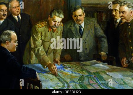 Joseph Stalin - Stalin (Iosif Vissarionowitsch Jughaschwili), sowjetischer Politiker, Generalsekretär der KPdSU , als Militärführer, Gemälde, Joseph Stalin, geboren am 18. Dezember 6, Alter Stil, 1878, Gori, Georgien das Russische Reich starb am 5. März 1953, Moskau, Russland, UdSSR war Generalsekretär der Kommunistischen Partei der Sowjetunion (1922–53) und Premierminister des Sowjetstaates (1941–53), der ein Vierteljahrhundert lang die Sowjetunion diktatorisch regierte und in eine große Weltmacht verwandelte. Stockfoto