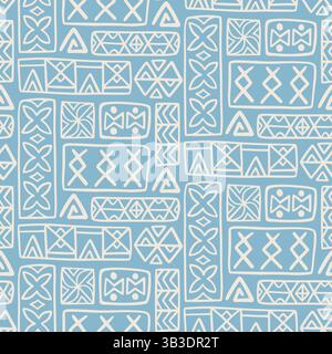 Polynesisches Hawaiianisches Tapa-Ethnisches Nahtloses Muster Stock Vektor