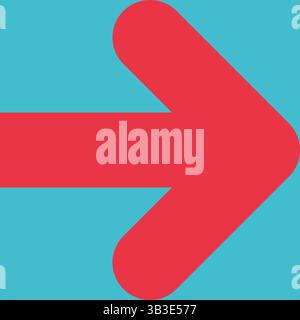 Flache Vektor-Illustration mit bunten Pfeil in Rot, weiß, Hinweisfarben als Symbol für Bewegung zu zielen, Absicht zu erreichen. Minimalistisches Cartoon-Geom Stock Vektor