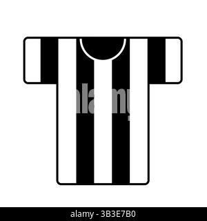 Flache Vektor-Illustration, die ein vereinfachtes T-Shirt des Spielers der Nationalmannschaft zeigt. Symbol für Apps. Bekleidungselement in niedlichem Stil auf quadratischem Rücken Stock Vektor