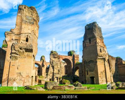 Calidarium Thermalräume im südlichen Teil der Caracalla-Thermen in Rom, Italien Stockfoto