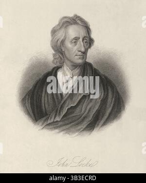 John Locke, c1680-1700, (1834-1837). Der englische Arzt und Philosoph John Locke (1632–1704) gilt als einer der einflussreichsten Denker der Aufklärung, allgemein bekannt als der Vater des Liberalismus. Platte 3 aus "Leben bedeutender und illustrer Engländer, von Alfred dem Großen bis zu den neuesten Zeiten", Band 4. [Glasgow &amp; Edinburgh, 1834-37] Stockfoto