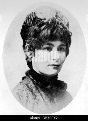 Porträt von Emmeline Pankhurst, 1879. Emmeline Pankhurst (1858–1928), Anführerin der britischen Frauenwahlrechtsbewegung. Aus "The Suffragette Movement. Eine intime Darstellung von Personen und Idealen" von E Sylvia Pankhurst (Emmelines Tochter). [1931]. Stockfoto
