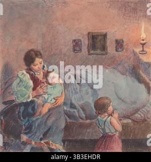 20.- vor dem Schlafengehen, 1932. Zusätzliche Informationen: Illustrationen für das Buch - August Horislav Skultéty. Reden. Bratislava: Viktor Sekey, [1932]. Stockfoto