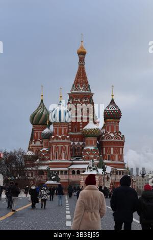 Winter auf dem Roten Platz in Moskau Russland Stockfoto