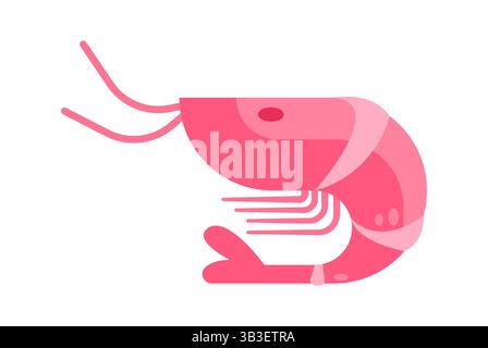 Pink Shrimps schwimmen in den Tiefen des Ozeans mit Grace und Eleganz Stock Vektor