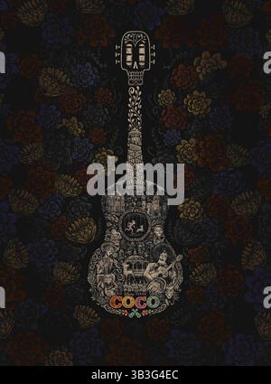 ERSCHEINUNGSDATUM: 21. November 2017 TITEL: Coco STUDIO: Disney REGISSEUR: Lee Unkrich PLOT: Der aufstrebende Musiker Miguel, der mit dem Verbot seiner Familie konfrontiert ist, kommt ins Land der Toten, um das Geheimnis zu lösen. Anthony Gonzalez als Miguel (Stimme). (Kreditbild: © Disney/Entertainment Pictures/ZUMAPRESS.com) Stockfoto