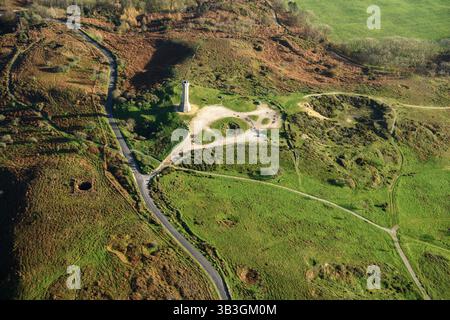 Das Hardy Monument zum Gedenken an Vizeadmiral Sir Thomas Hardy, Kommandeur der HMS „Victory“ in der Schlacht von Trafalgar, Black Down, Dorset, 2025. Stockfoto