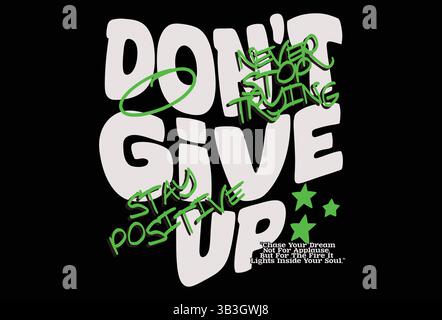 T-Shirt-Design im Bold Brush-Schriftstil – positiver handschriftlicher Typografie-Vektor zur Förderung von Streetwear und Stock Vektor