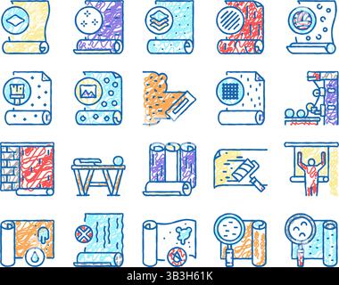 Hintergrundbild Innenausstattung Symbole handgezeichnet Stock Vektor