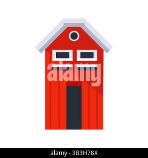 Traditionelles norwegisches Rorbu-Haus auf weißem Hintergrund Stock Vektor