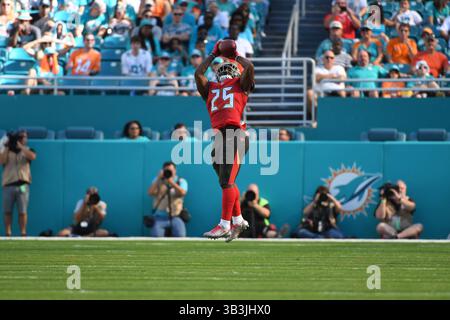 19. November 2017: Peyton Barber #25 von Tampa Bay in Aktion während des NFL-Fußballspiels zwischen den Miami Dolphins und den Tampa Bay Buccaneers im Hard Rock Stadium in Miami Gardens FL. Die Buccaneers besiegten die Dolphins 30-20.(Credit Image: &Copy; JC Ridley/CSM via ZUMA Wire) Stockfoto