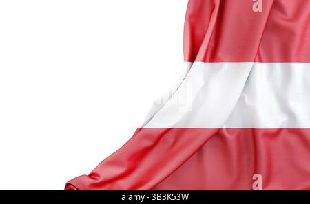 Flagge Österreichs mit Leerfeld links. Isoliert. 3D-Rendering. Stockfoto