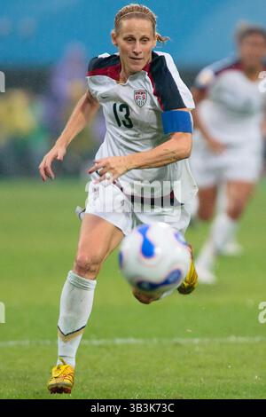 Kristine Lilly aus den Vereinigten Staaten in einem Spiel der FIFA Frauen-Weltmeisterschaft Gruppe B gegen Nordkorea am 11. September 2007 im Chengdu Sports Center Stadium in Chengdu, China. Nur redaktionelle Verwendung. Kommerzielle Nutzung verboten. Stockfoto