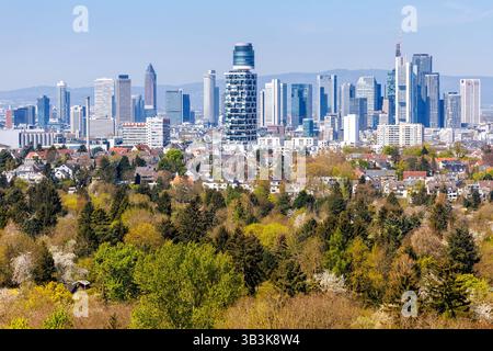 Frankfurt Skyline Hochhäuser mit Banken von oben in Frankfurt, Deutschland Frankfurt, Deutschland - 11. April 2025: Frankfurt Skyline Hochhäuser mit Banken von oben in Frankfurt, Deutschland. *** Frankfurter Skyline-Wolkenkratzer mit Banken von oben in Frankfurt, Deutschland 11. April 2025 Frankfurter Skyline-Wolkenkratzer mit Banken von oben in Frankfurt, Deutschland Stockfoto