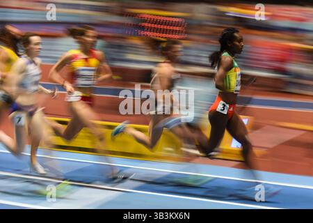 2. März 2018: Genzebe Dibaba ofÂ Äthiopien im 1500-Meter-Halbfinale bei der Leichtathletik-Weltmeisterschaft 2018 in Birmingham, England. Ulrik Pedersen/CSM(Kreditbild: &Copy; Ulrik Pedersen/CSM via ZUMA Wire) Stockfoto