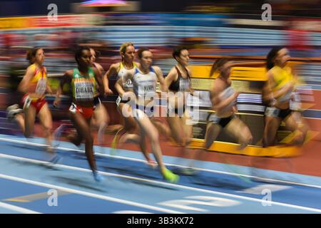 2. März 2018: Genzebe Dibaba ofÂ Äthiopien im 1500-Meter-Halbfinale bei der Leichtathletik-Weltmeisterschaft 2018 in Birmingham, England. Ulrik Pedersen/CSM(Kreditbild: &Copy; Ulrik Pedersen/CSM via ZUMA Wire) Stockfoto