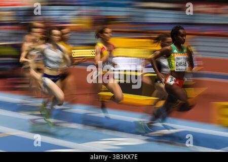 2. März 2018: Genzebe Dibaba ofÂ Äthiopien im 1500-Meter-Halbfinale bei der Leichtathletik-Weltmeisterschaft 2018 in Birmingham, England. Ulrik Pedersen/CSM(Kreditbild: &Copy; Ulrik Pedersen/CSM via ZUMA Wire) Stockfoto