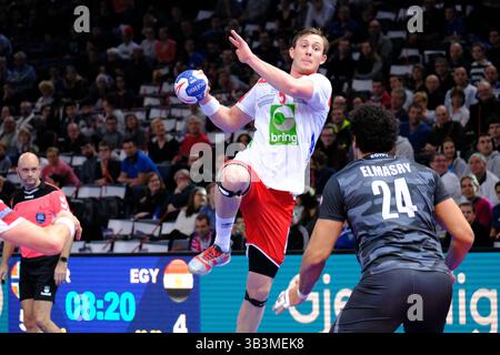 7. Januar 2018 - Paris, Frankreich - Spieler des norwegischen Teams SAGOSEN SANDER in Aktion während der Handball Goldenen Liga zwischen Norwegen und Dänemark in der AccorHotel Arena in Paris - Frankreich.Norwegen gewann 31-28 (Credit Image: © Pierre Stevenin Via ZUMA Wire) Stockfoto