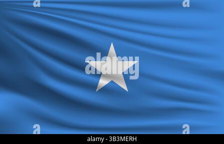 Vektorflagge von Somalia winkende Nahaufnahme Stil Hintergrund Illustration Stock Vektor