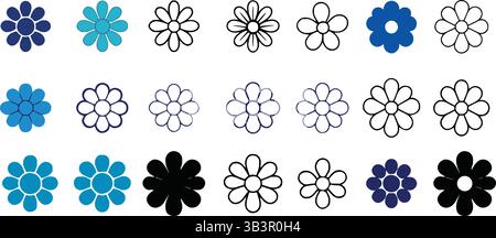 Blumensymbol-Vektor isoliert auf weißem Hintergrund. Blume Vektor. Blumensymbole Stock Vektor