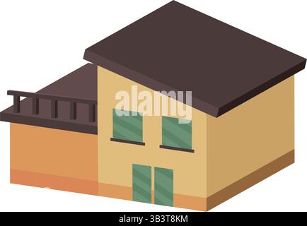 Einfaches Haus mit farbigem Dach. Vektorabbildung Stock Vektor
