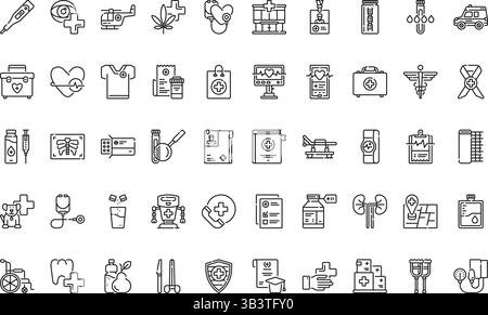 Medizinische Liniensymbole einfaches Vektorsymbol. Illustration Symbol Design Vorlage für Web Mobile UI Element. Stock Vektor