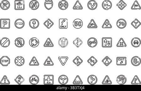 Verkehrszeichen Symbole einfaches Vektorsymbol. Illustration Symbol Design Vorlage für Web Mobile UI Element. Stock Vektor