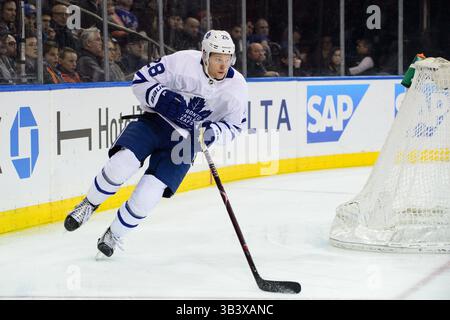 1. Februar 2018: Toronto Maple Leafs Right Wing Connor Brown (28) spielt während des Spiels zwischen den New York Rangers und den Toronto Maple Leafs im Madison Square Garden in Manhattan, New York. Die Toronto Maple Leafs besiegen die New York Rangers mit 4:0. Obligatorischer Kredit: Kostas Lymperopoulos/CSM (Kredit-Bild: &Copy; Kostas Lymperopoulos/CSM via ZUMA Wire) Stockfoto