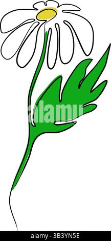 Daisy Blume in Linie Kunst Stil Vektor Illustration Stock Vektor