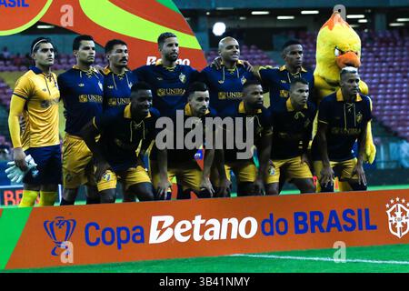 Recife, Brasilien. April 2025. PE - RECIFE - 04/29/2025 - BRASILIEN CUP 2025, RETRO x FORTALEZA - RETRO Spieler während des Spiels zwischen Retro und Fortaleza in der Arena de Pernambuco, gültig für den Brasilien Cup 2025. Foto: Marlon Costa/AGIF Credit: AGIF/Alamy Live News Stockfoto