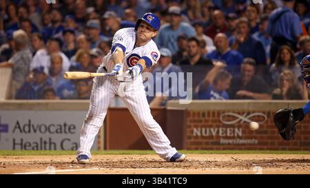 28. September 2015 – Chicago, IL, USA – Chicago Cubs Catcher Miguel Montero (47) beendet das zweite Inning am 28. September 2015 im Wrigley Field in Chicago. (Bild: © Brian Cassella/TNS via ZUMA Wire) Stockfoto